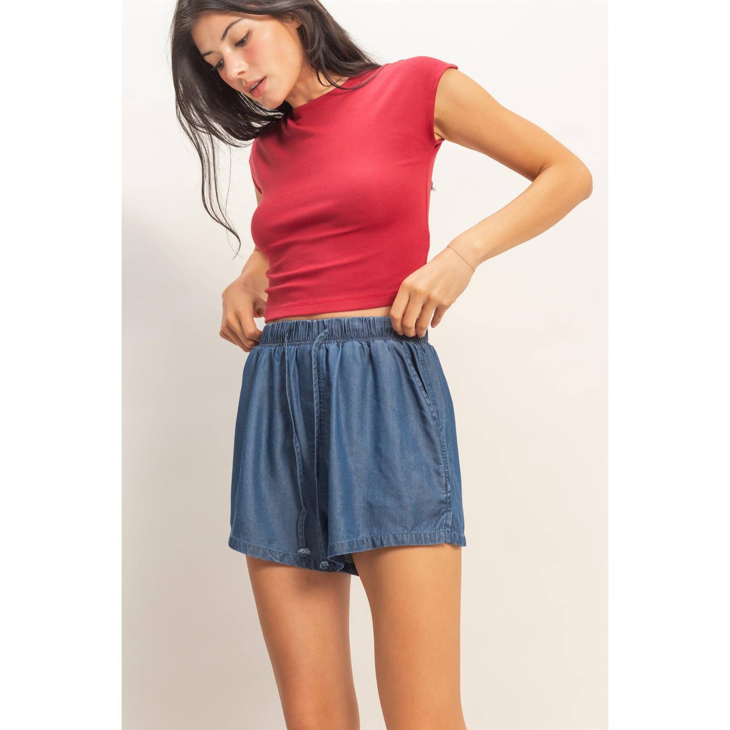 Lyocell Drawstring Shorts