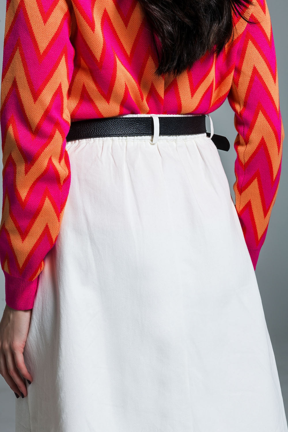 European MIDI White Skirt