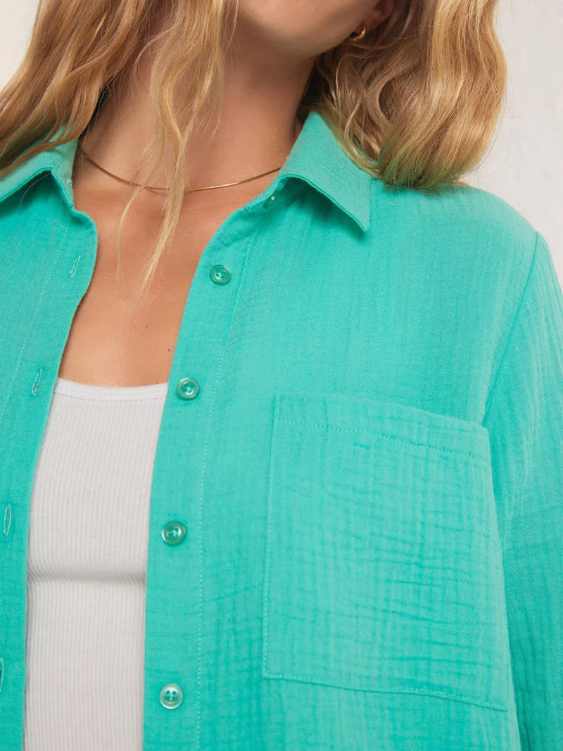 KAILI BUTTON UP GAUZE TOP