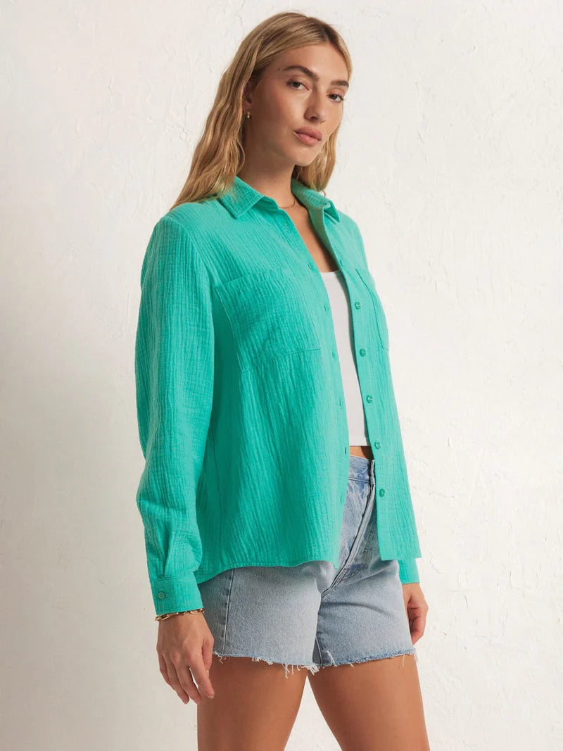 KAILI BUTTON UP GAUZE TOP