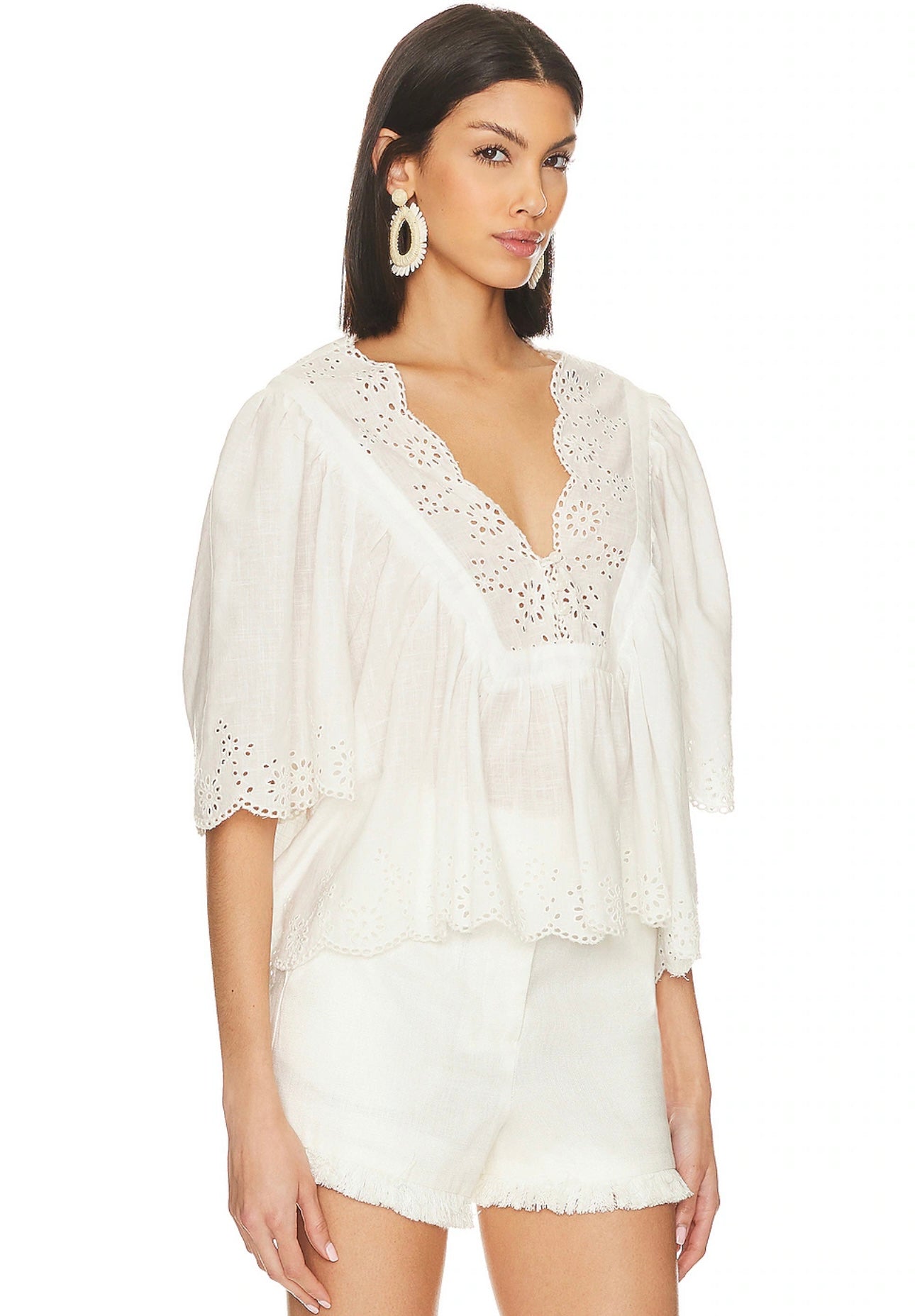Costa Eyelet top in bright white