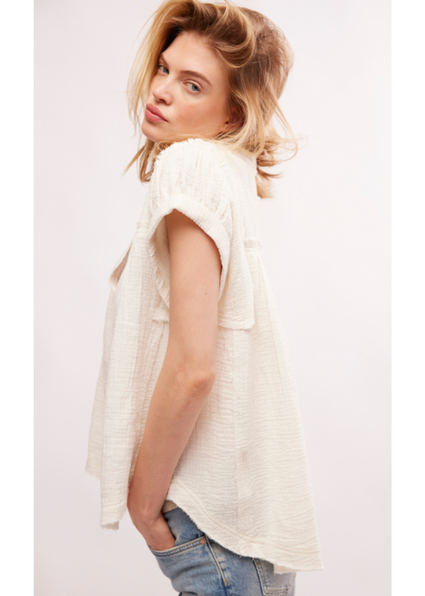 Free People Horizons Double Cloth - Optic White