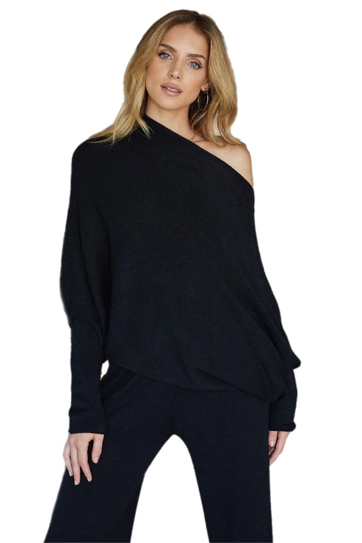 ASYMMETRICAL SWEATER-BLACK Milio Milano