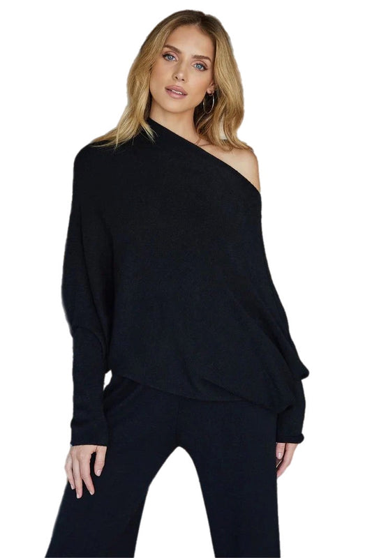 ASYMMETRICAL SWEATER-BLACK Milio Milano