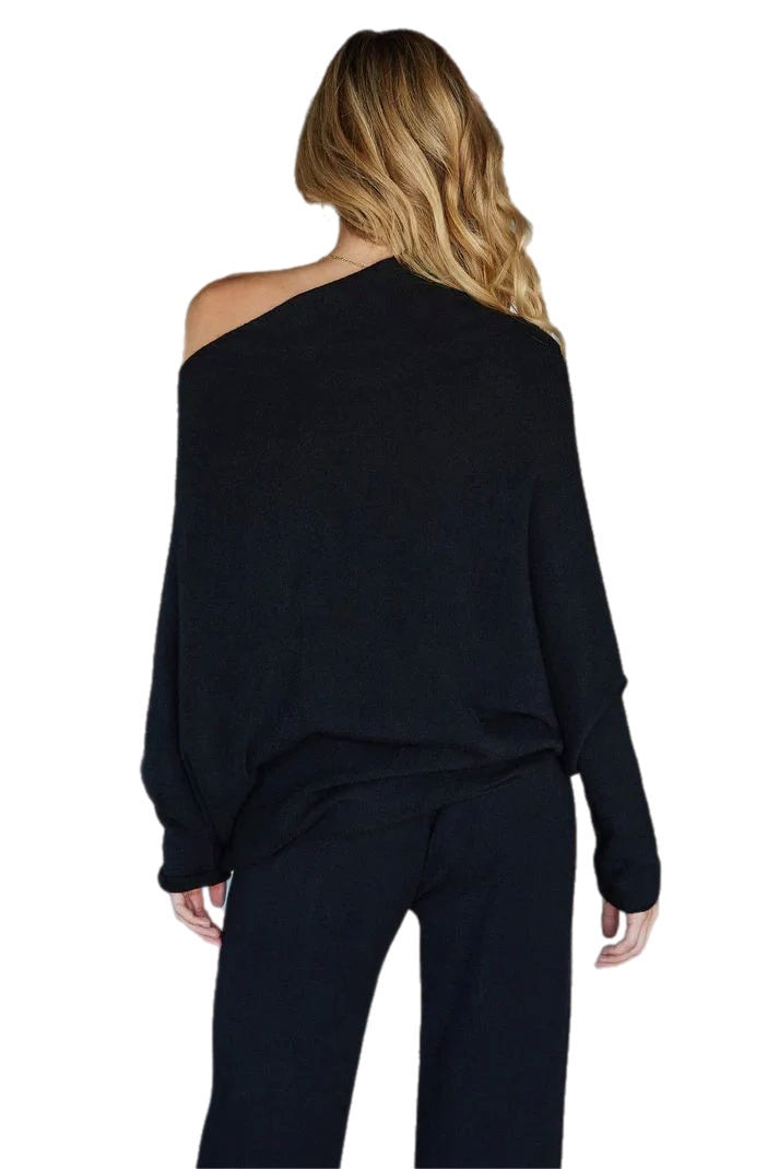 ASYMMETRICAL SWEATER-BLACK Milio Milano