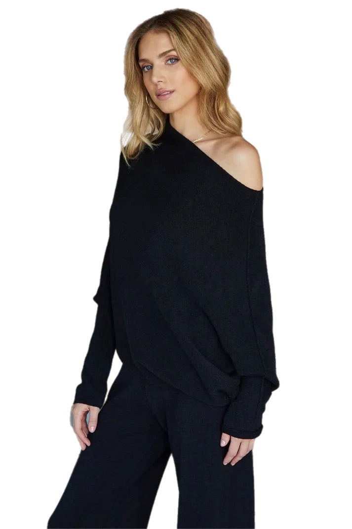 ASYMMETRICAL SWEATER-BLACK Milio Milano