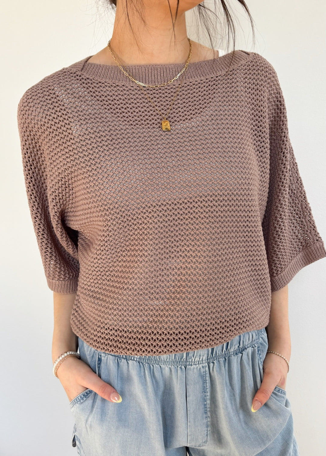 GENTLE FAWN SAMSON OPEN KNIT PULLOVER