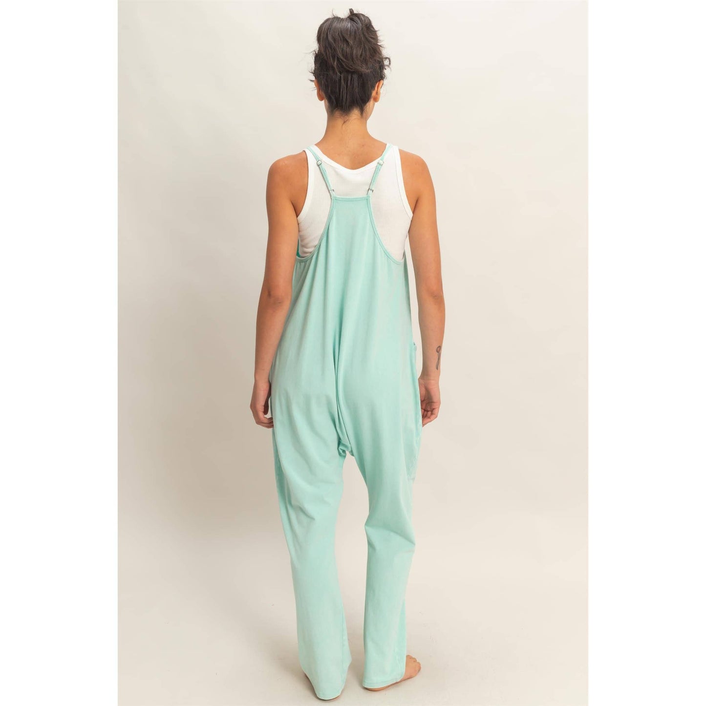 Mineral Wash Spaghetti Strap Jumpsuit
