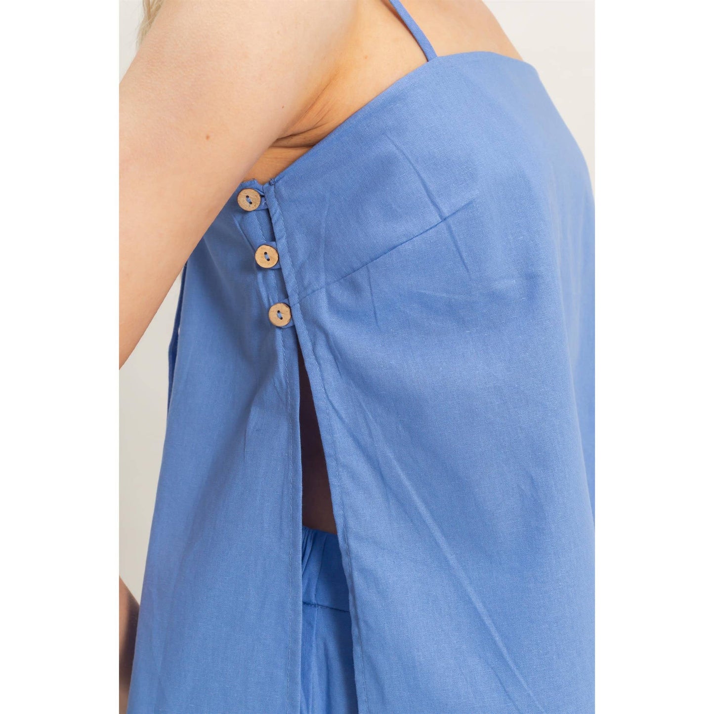 Spaghetti Strap Top & Wide-Leg Pants Set