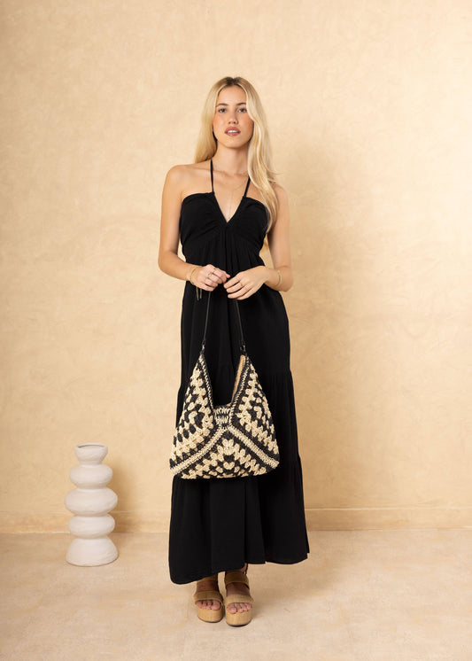 BAG-248031 - Black bag made of natural materials