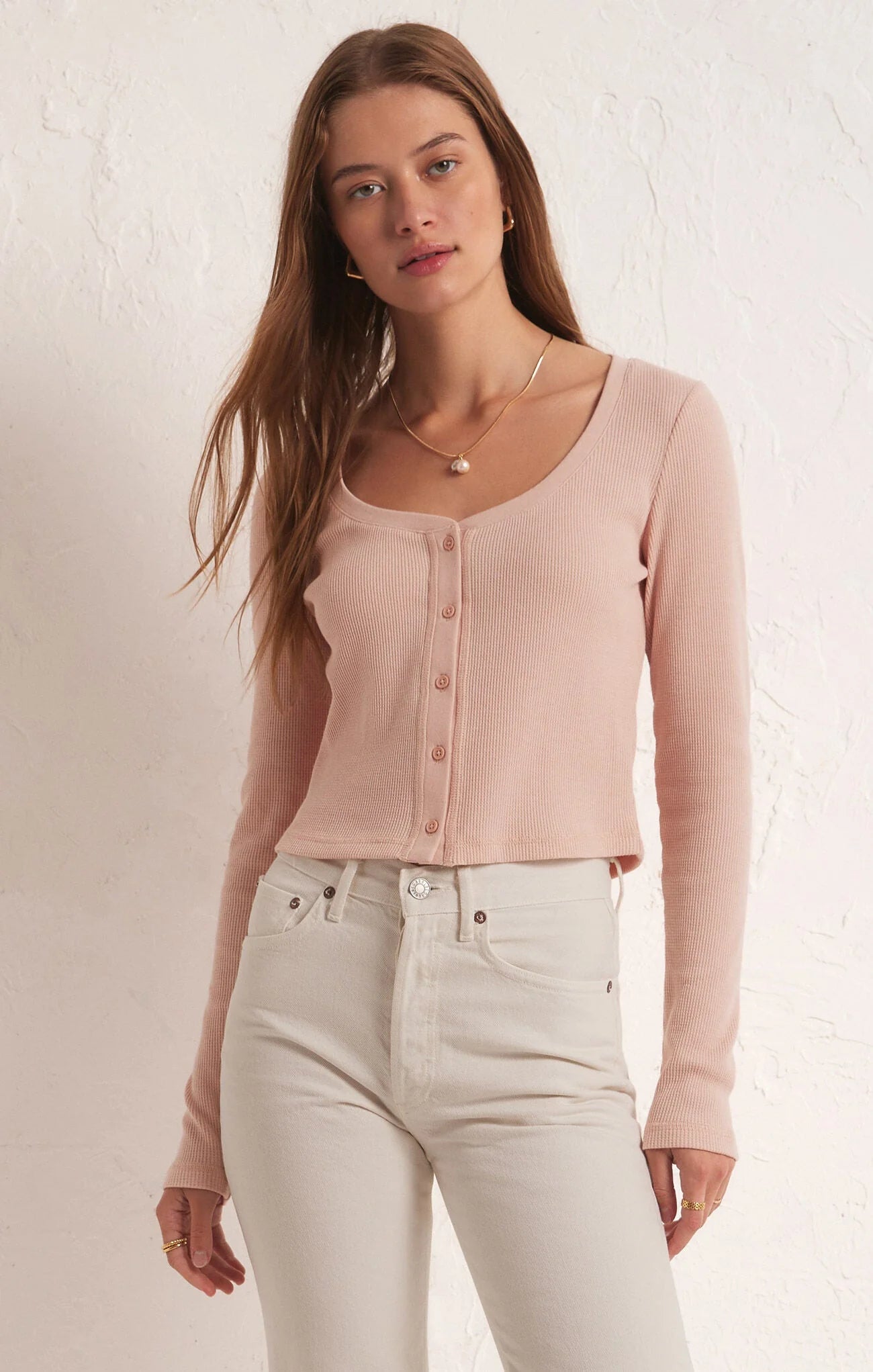 Z Supply Ciana Cropped Waffle Top