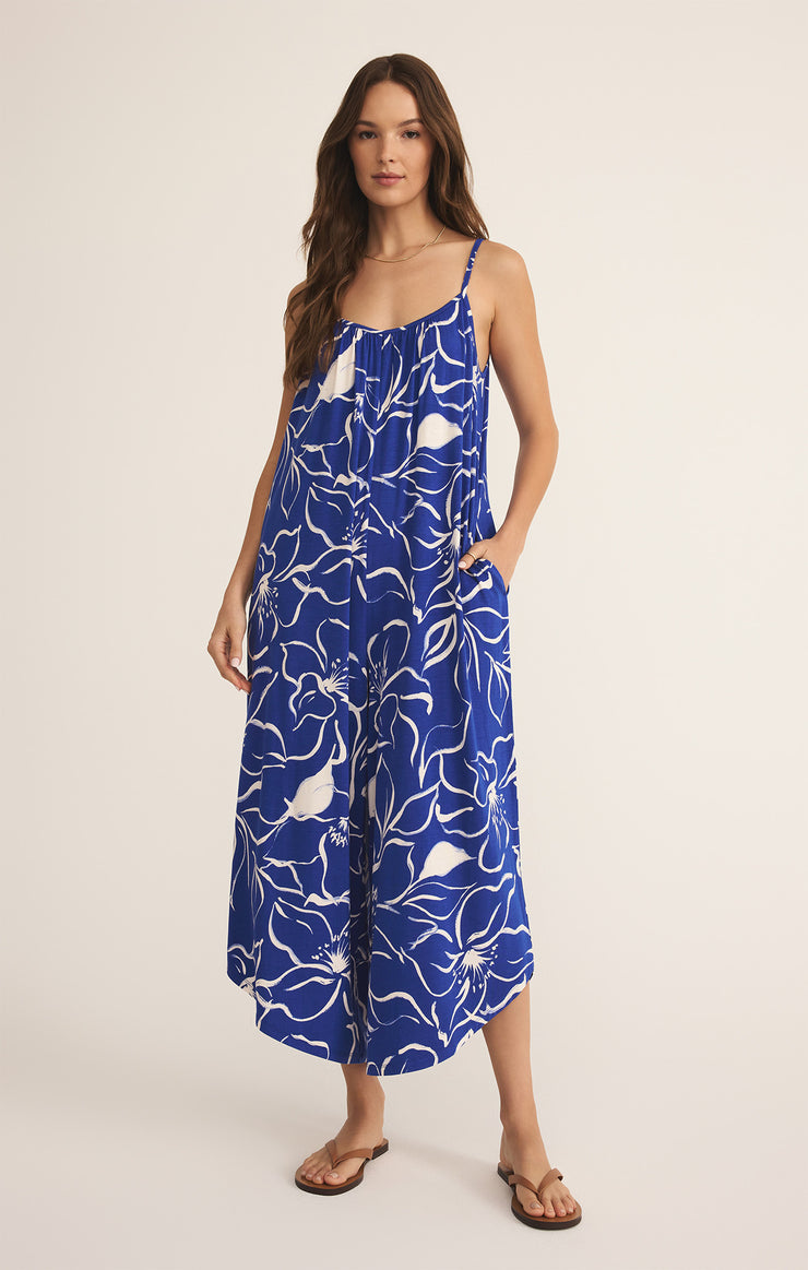 Z SUPPLY CALA FLORAL FLARED JUMPSUIT