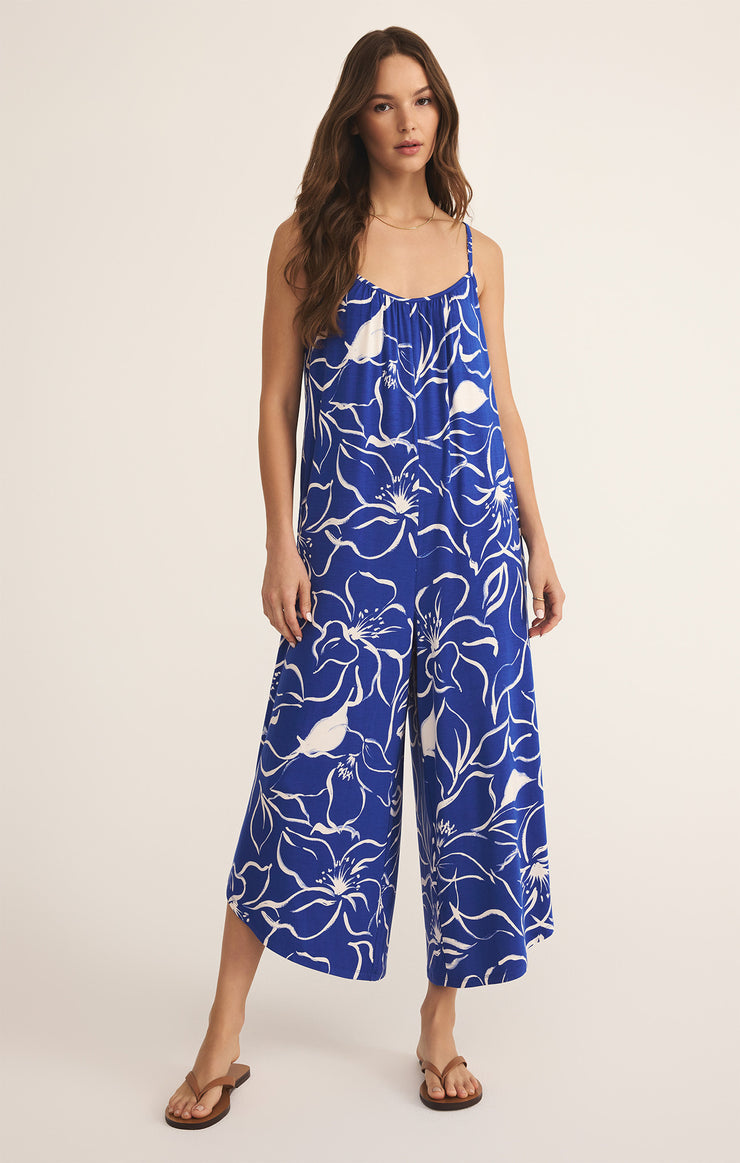 Z SUPPLY CALA FLORAL FLARED JUMPSUIT