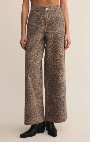 Z Supply Marli Denim Leopard Pants
