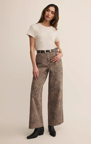 Z Supply Marli Denim Leopard Pants