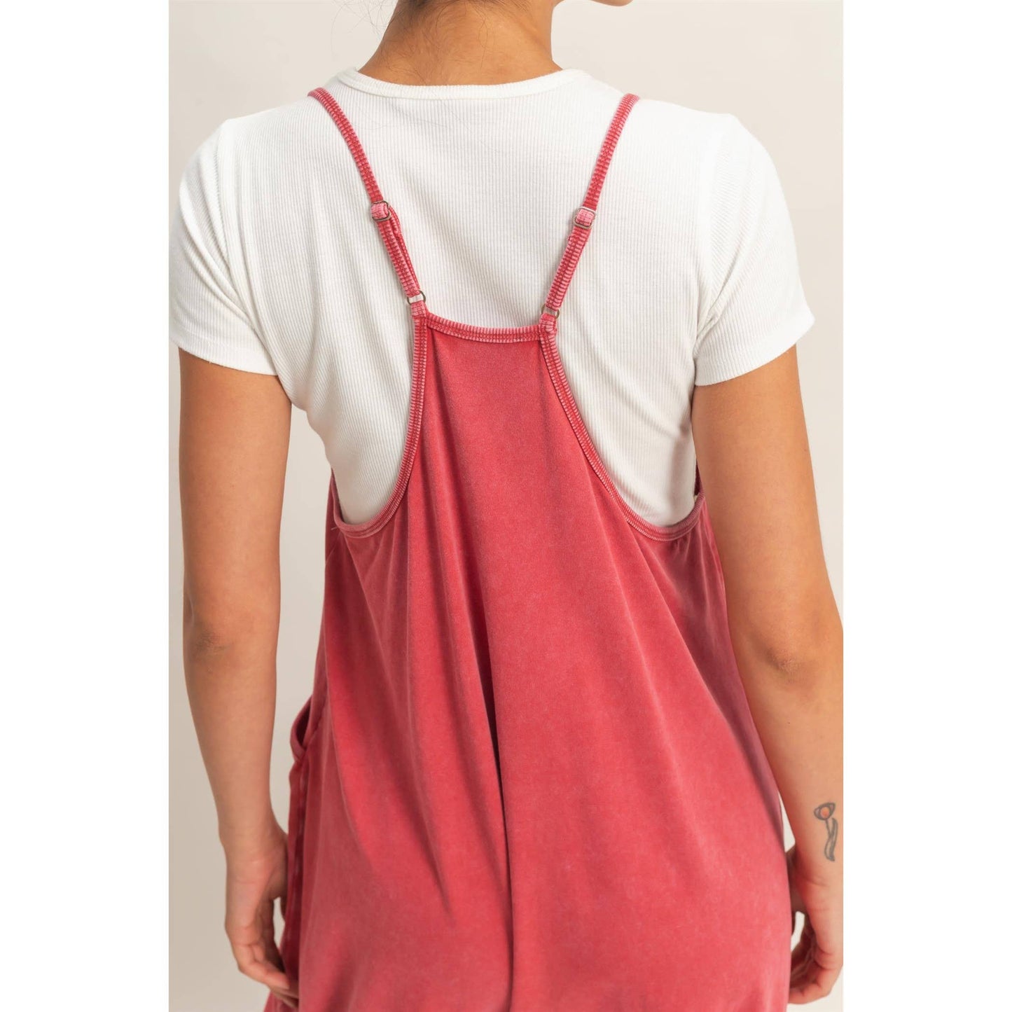 Mineral Wash Spaghetti Strap Jumpsuit